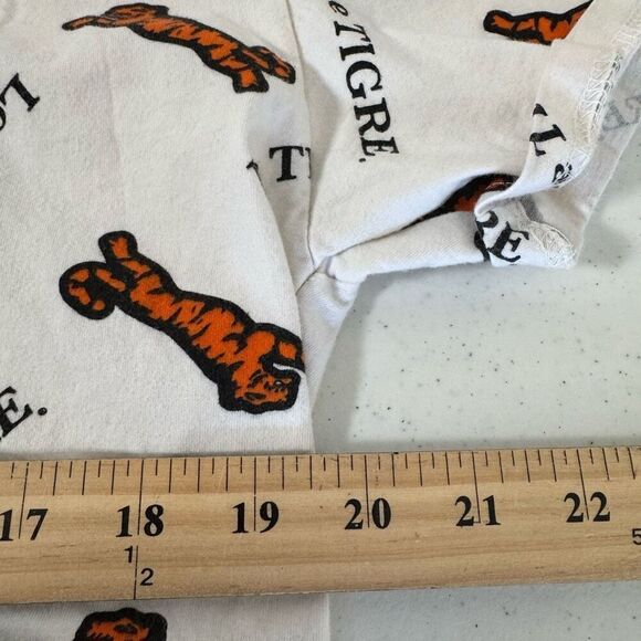 Le Tiger Men's Short Sleeve Tiger Logo T-Shirt White Orange Black Size Large - Picture 9 of 10